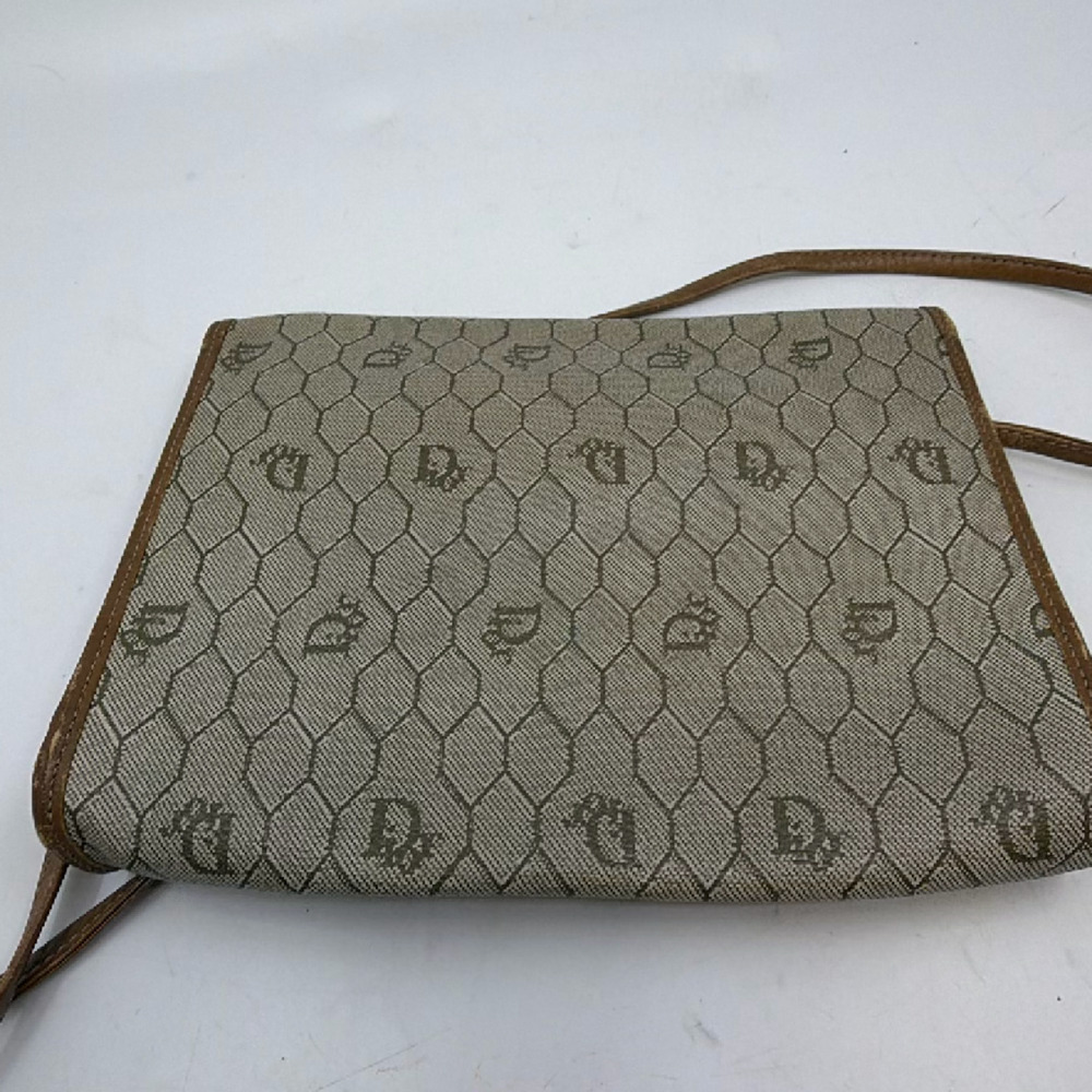 Dior Vintage Honeycomb Beige Canvas Crossbody Bag - Picture 5 of 8